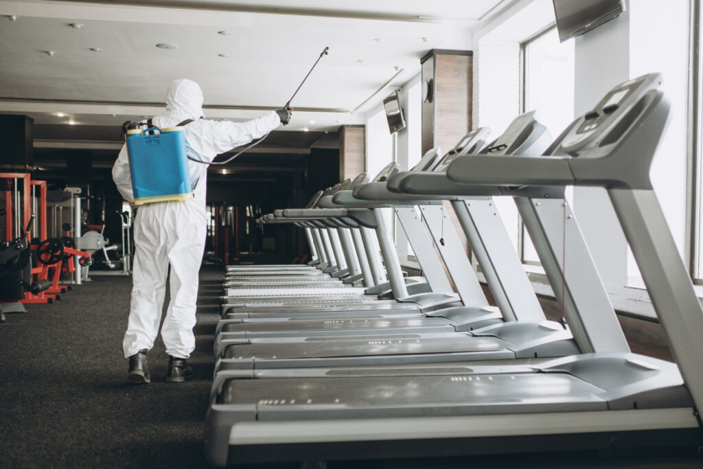 Sanitizing gym treadmills