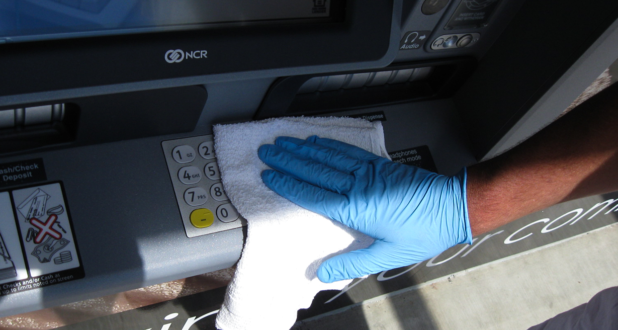 ATM machine cleaning