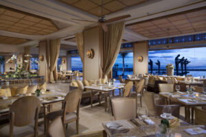 luxurious restaurant with seaside view