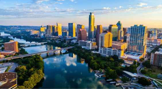 dallas city sunrise view