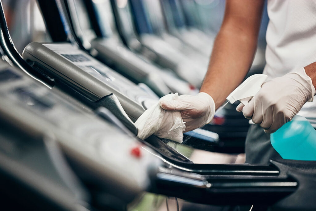 Image of a fitness gym interior, pertinent to ultimate gym cleaning checklist