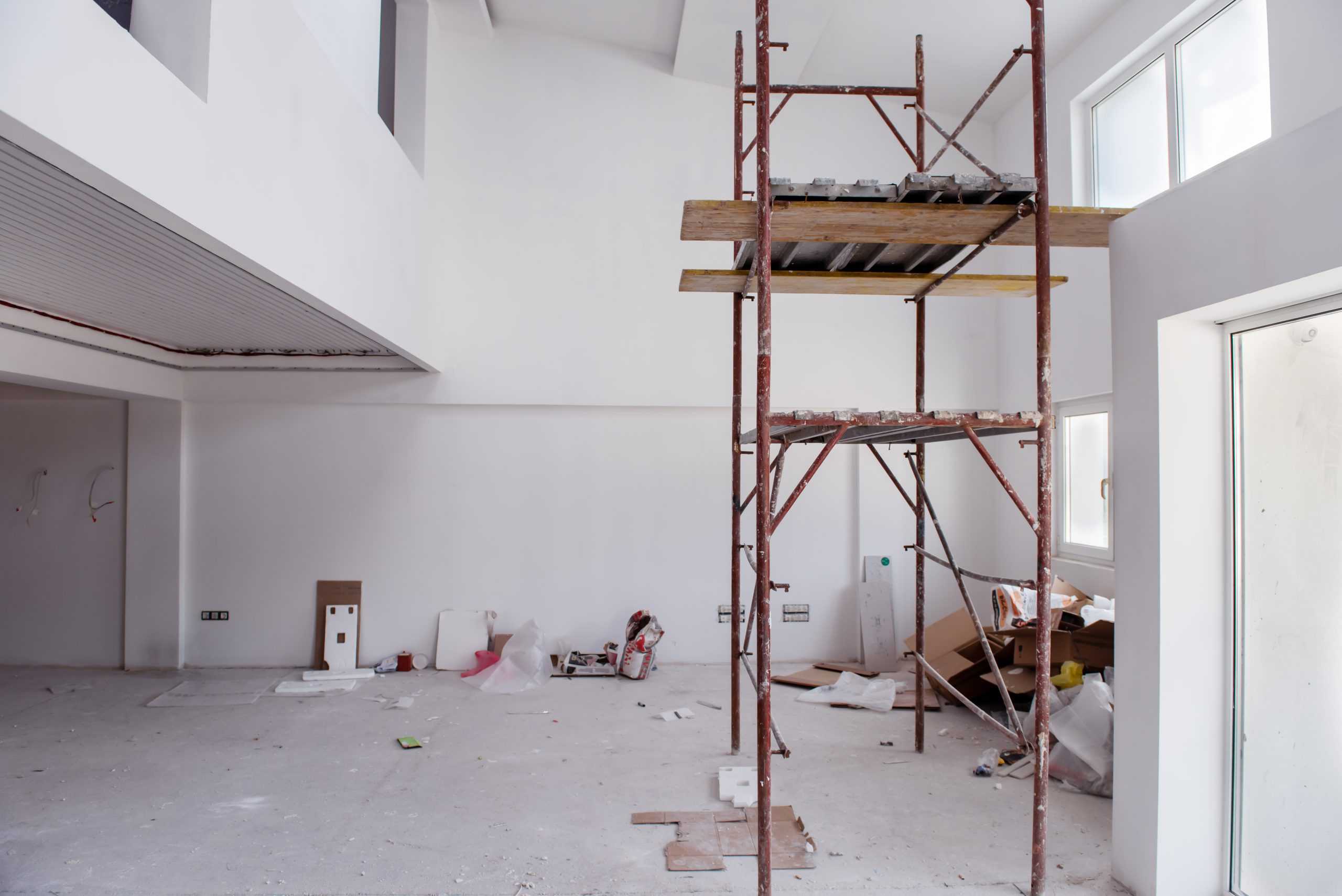 white wall newly renovated flat Plano post construction site