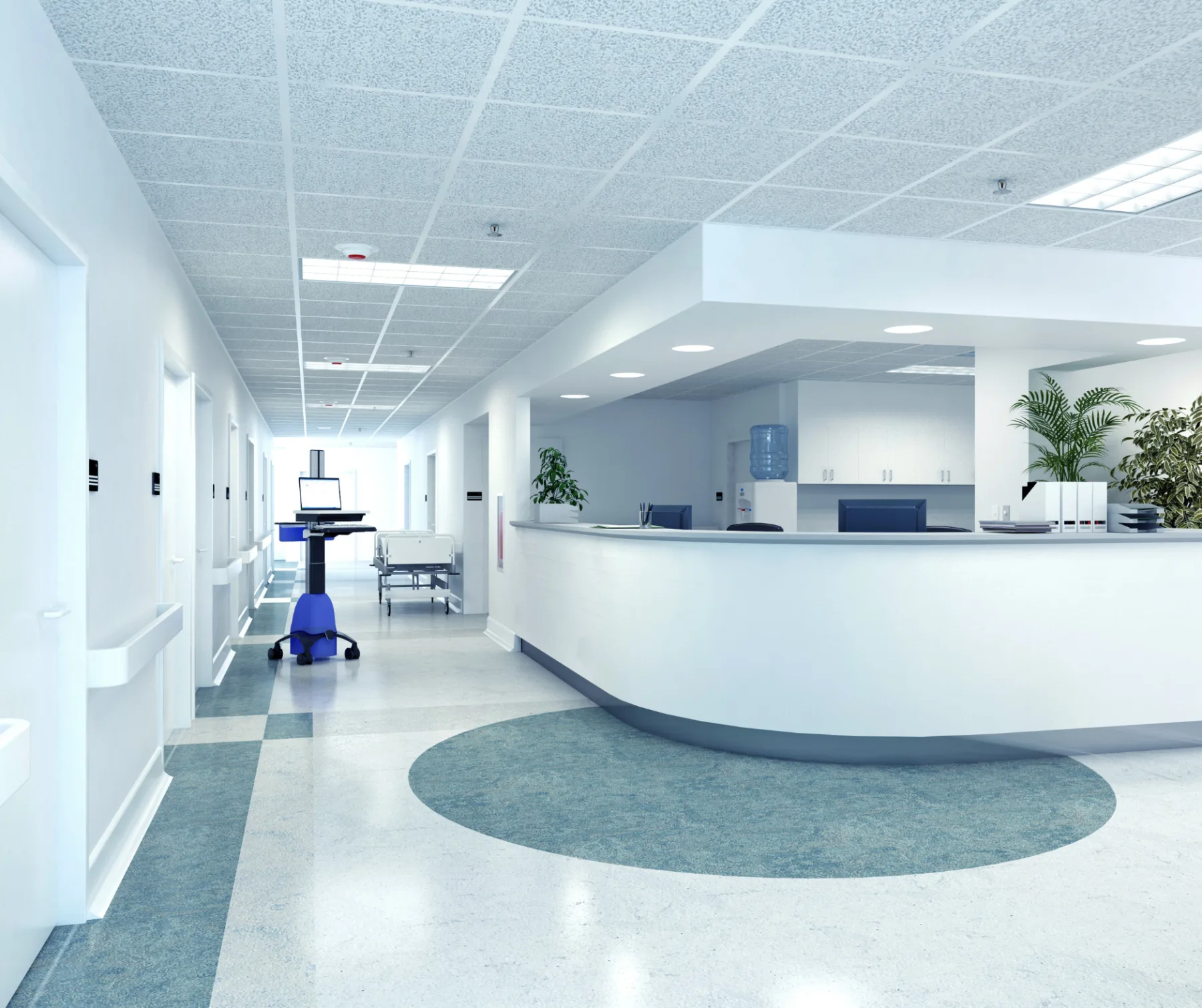 clean hospital lobby