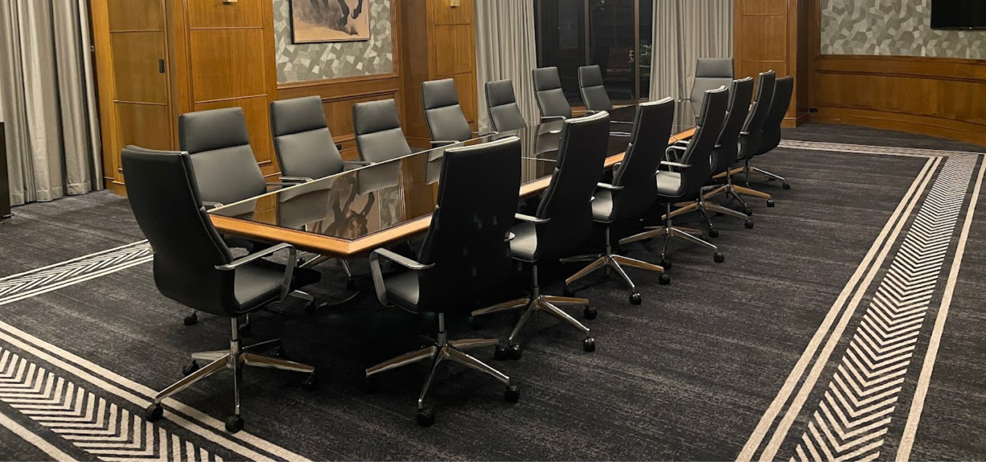 Carpet cleaning in a conference room