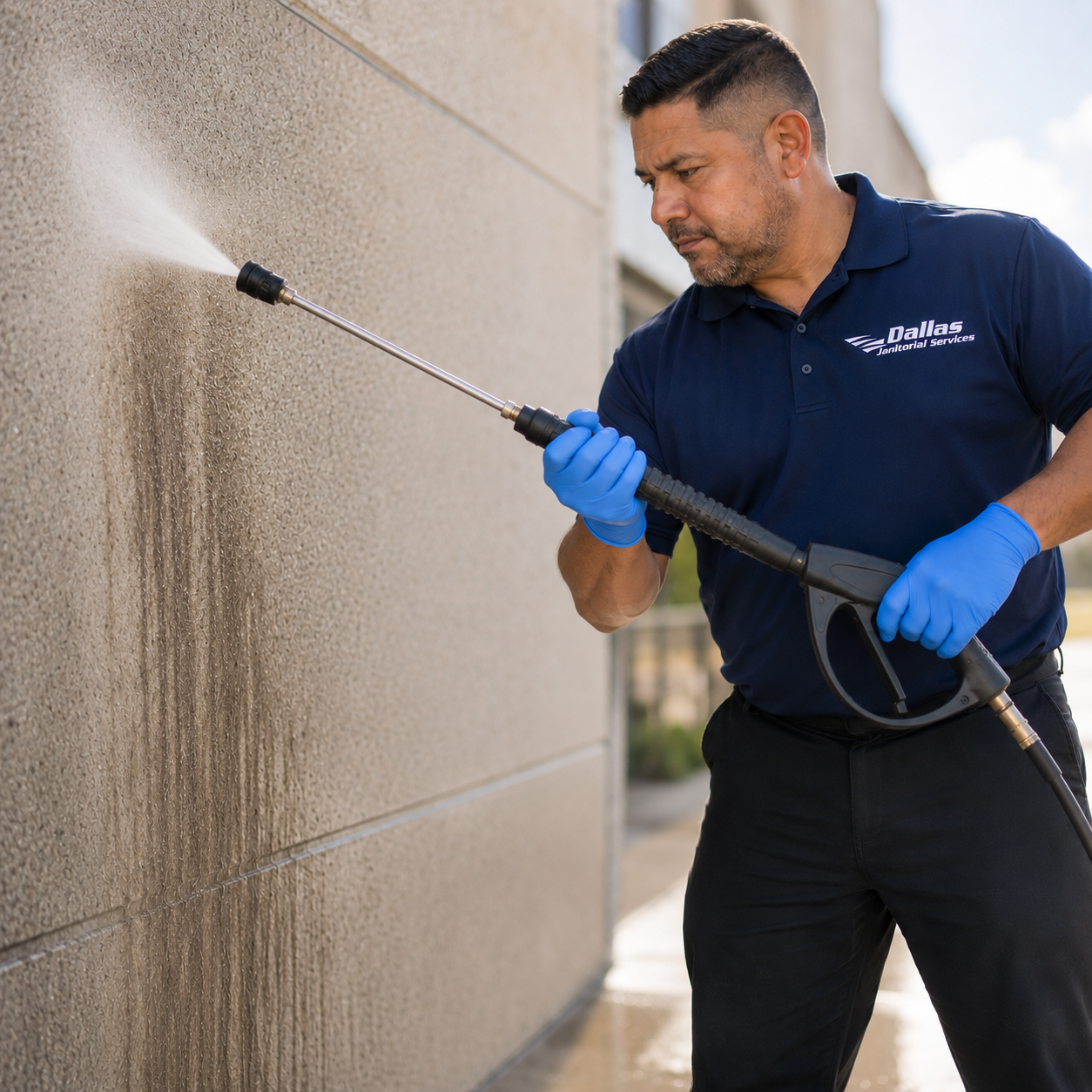 DJS Marco - Pressure Washing Mold from Exterior Walls