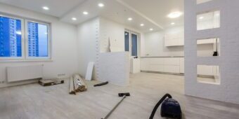 Comparison of a room in an apartment before and after renovation new house