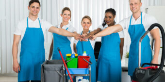 Happy Cleaners Stacking Hands